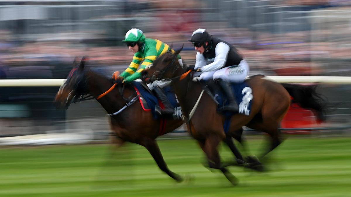 Flat racing action